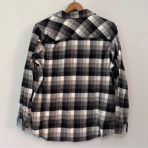 Carhartt Women’s Black Flannel Button Down Cotton Shirt Size XL - Picture 7 of 11